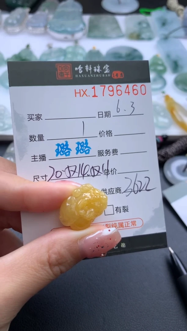 翡翠挂件未镶嵌哈轩 挂件1