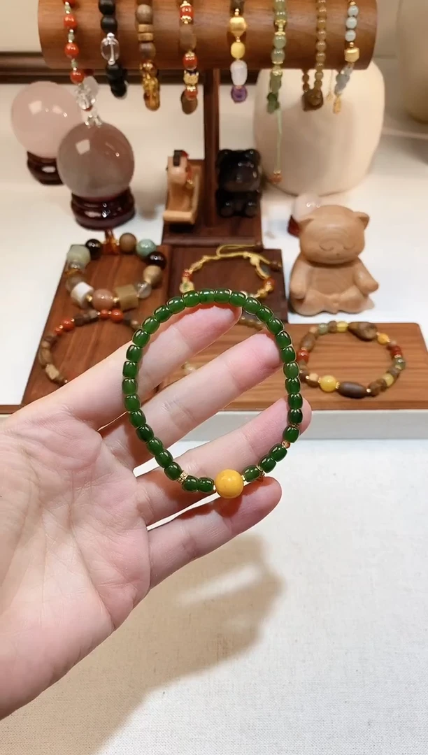 未镶嵌手链和田玉碧玉diy直切手串 5 多样性发一