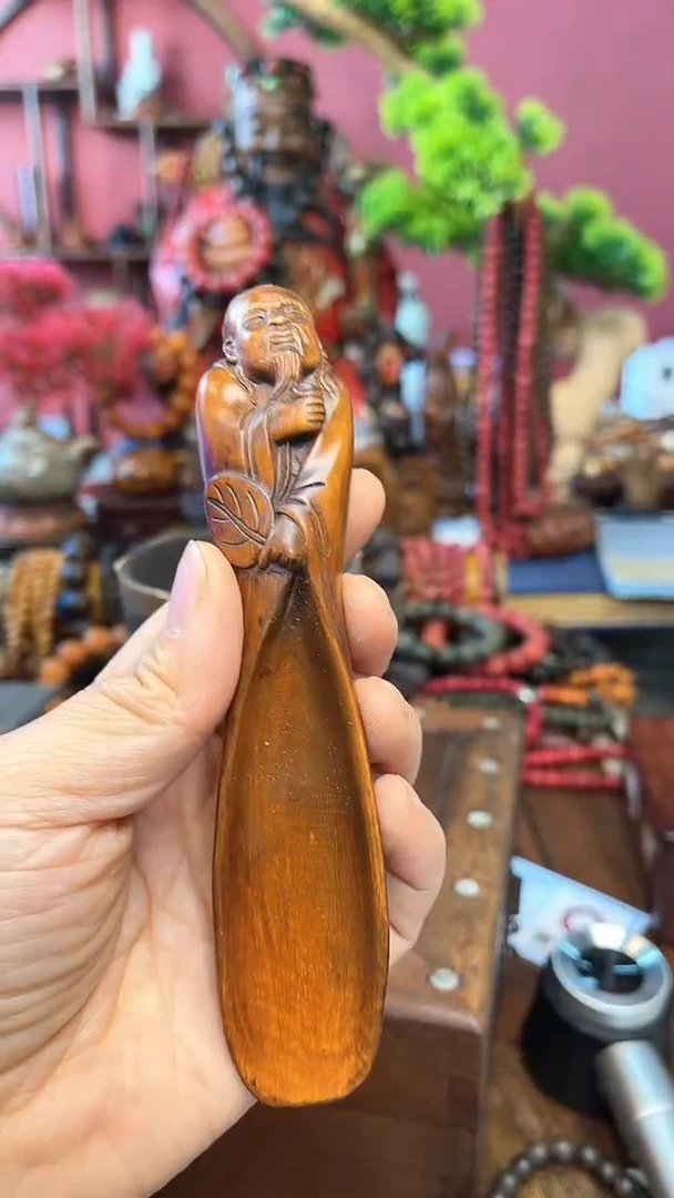 【闪购商品】黄杨木中之❤王妍妍批发145-陆羽茶勺