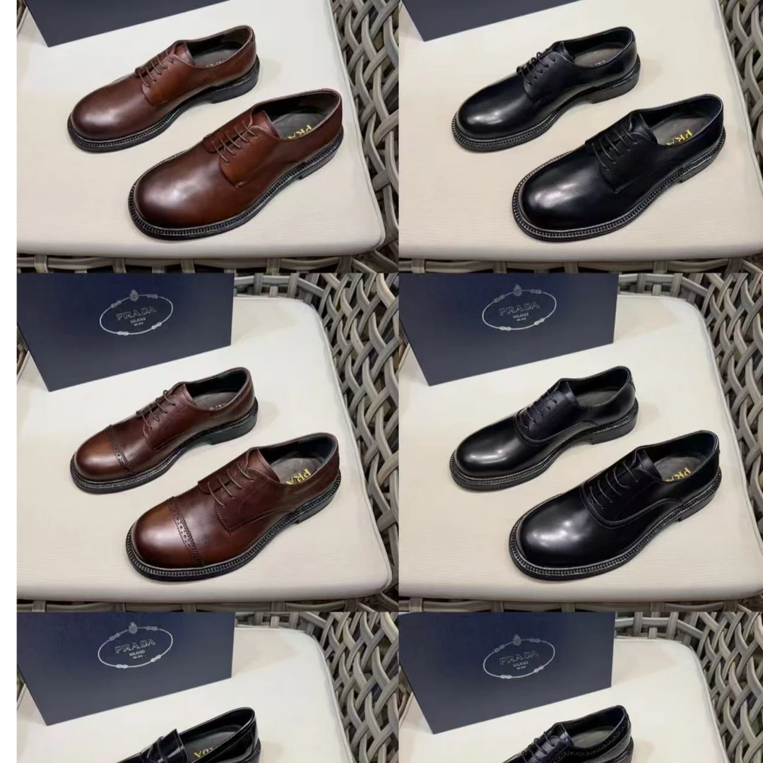 【买一送一】A201-A400男士男款时尚真皮粗跟商务气质休闲男鞋