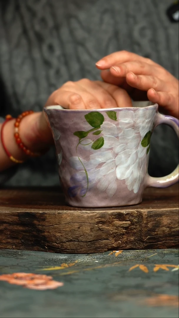 【闪购商品】杯釉下彩手工手绘同款陶器