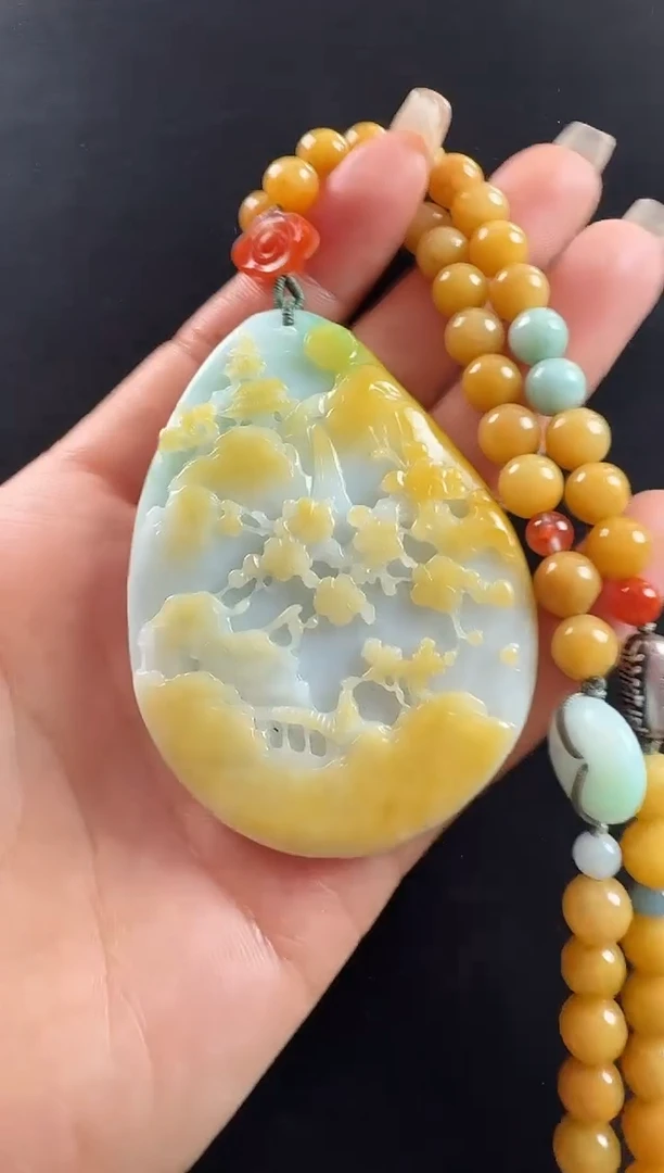 颈饰未镶嵌翡翠山水·