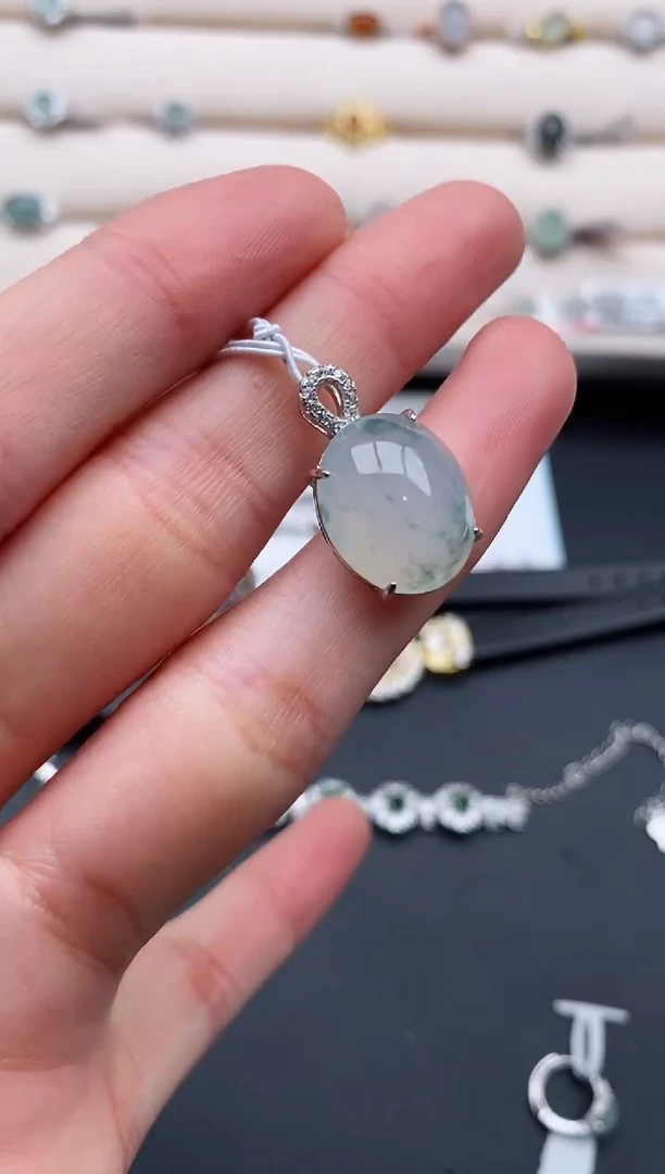 银S925镶嵌戒指翡翠666666+9