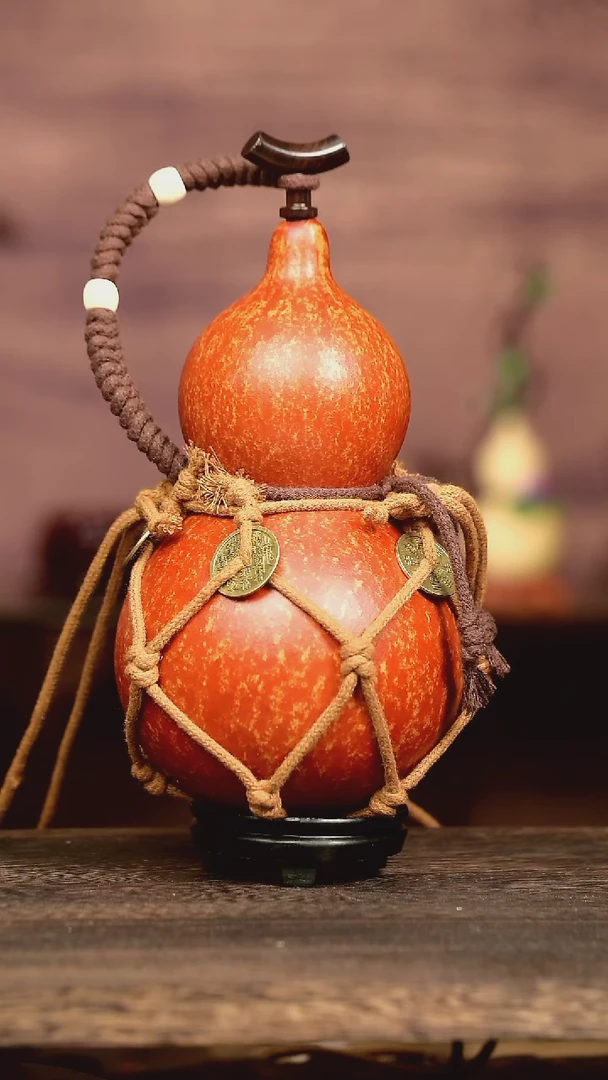 702号中药煮色 1000 ml左右 大漆葫芦水壶/酒壶 一物一拍