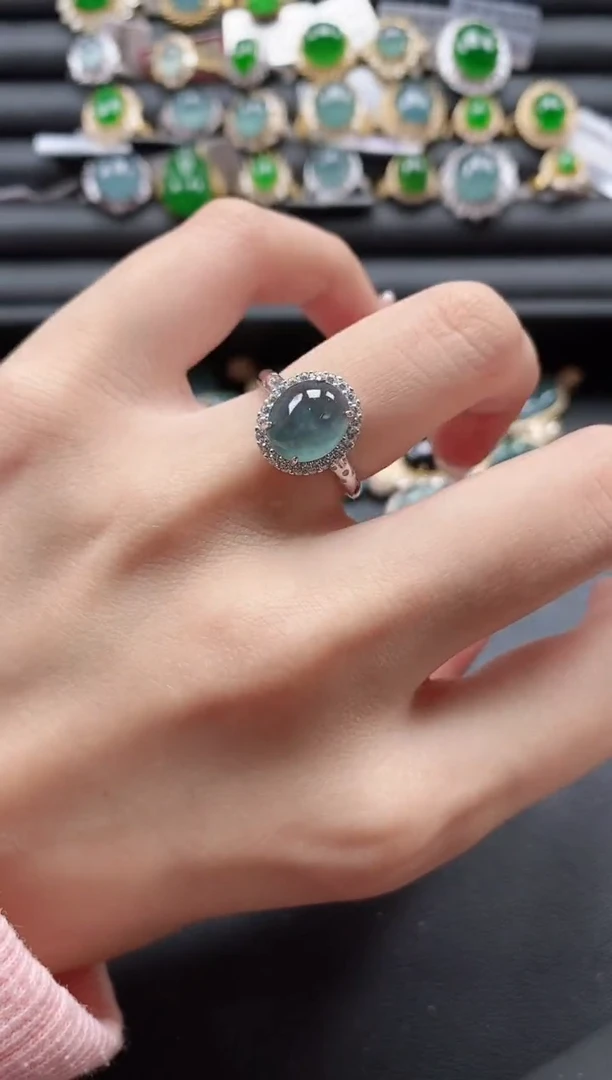 【闪购商品】翡翠戒指银S925镶嵌51511