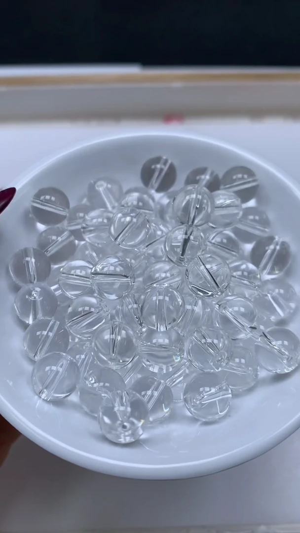 未镶嵌珠宝半成品水晶B1028 白水晶10mm10颗6.8元