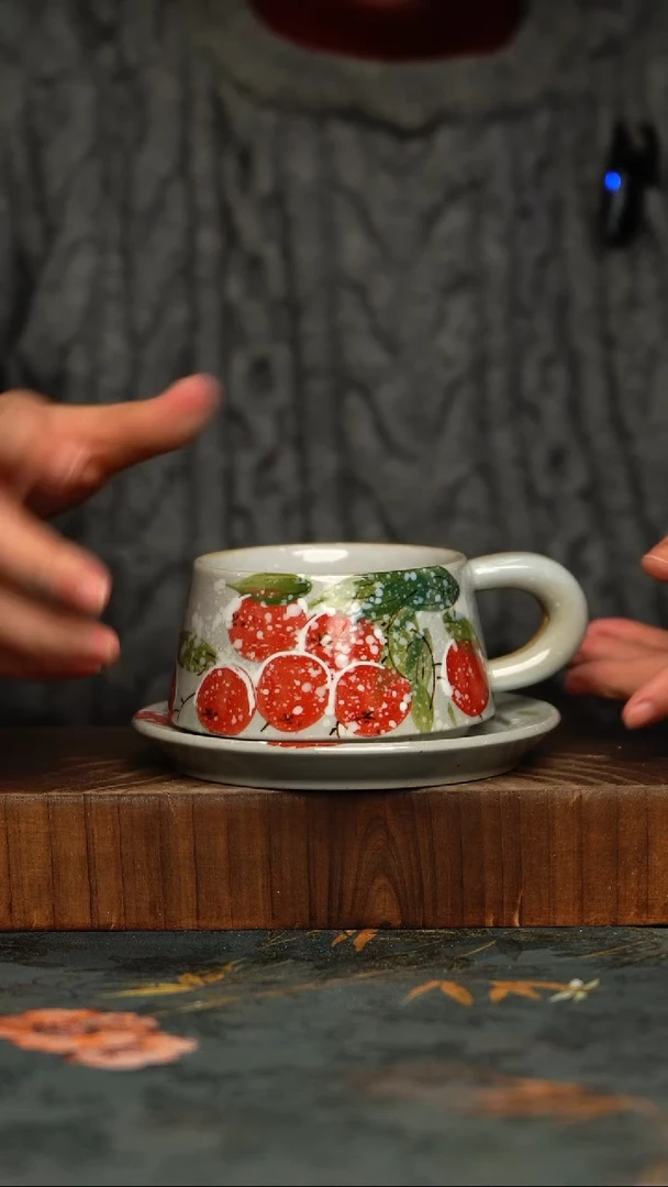 瓷片釉下彩手工手绘同款陶器