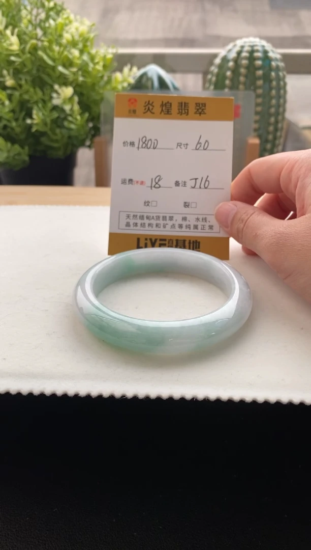 未镶嵌手镯翡翠60圈口 编码J16