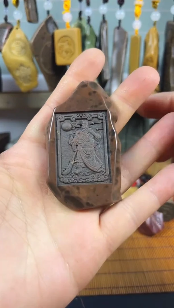 原石雕刻 默认打孔穿绳84