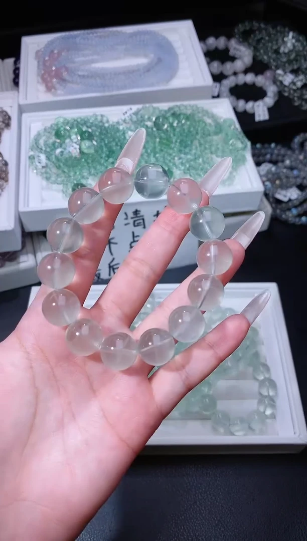 手链未镶嵌萤石617.1薄荷曼波萤石手串 绿萤石手串 多样性发其一