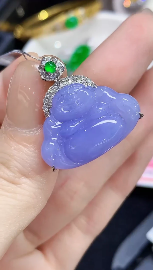 吊坠(不含链)18K金镶嵌翡翠LSR