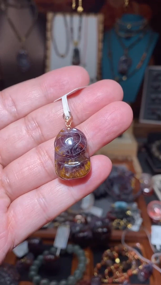 【闪购商品】水晶吊坠未镶嵌极光紫钛