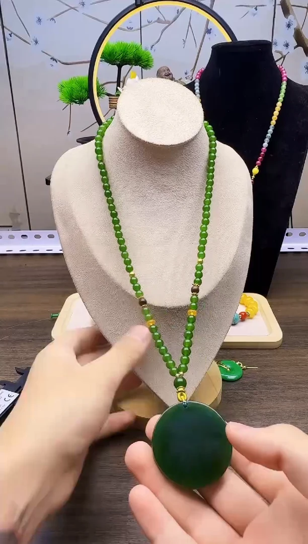 和田玉14K金镶嵌颈饰X54