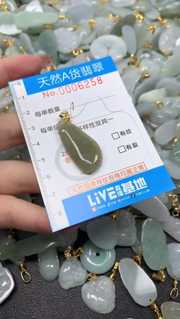 颈饰未镶嵌翡翠净货挂件-6258