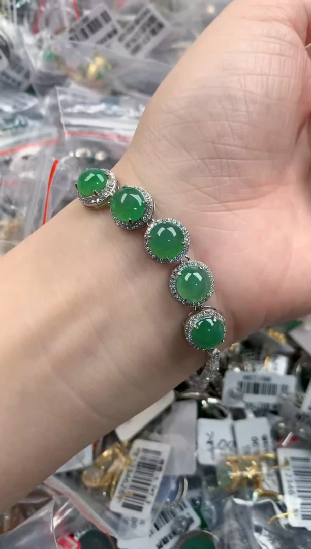 银S925镶嵌戒指翡翠222----1