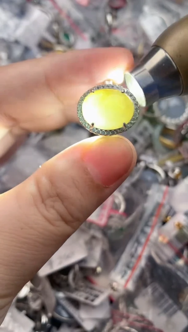 银S925镶嵌戒指翡翠222    1