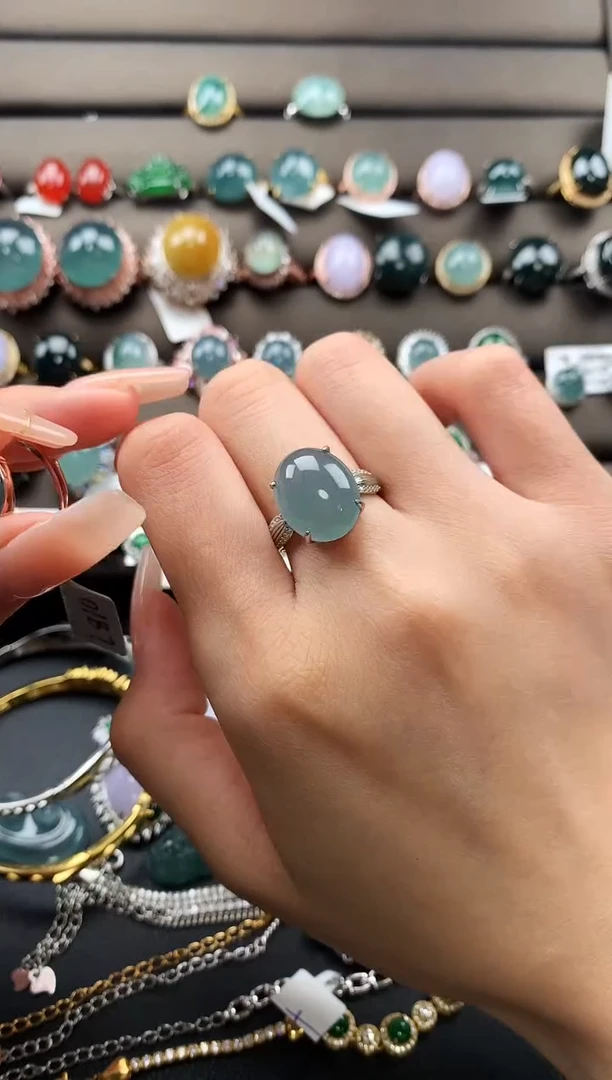 【闪购商品】翡翠戒指银S925镶嵌75454745