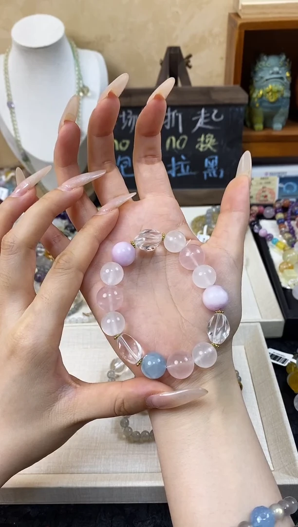未镶嵌手链水晶紫锂白随行