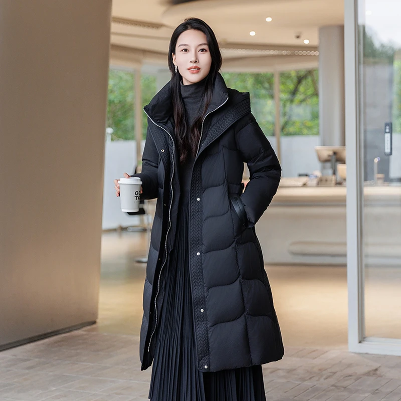 “雪地玫瑰”长款羽绒服E076