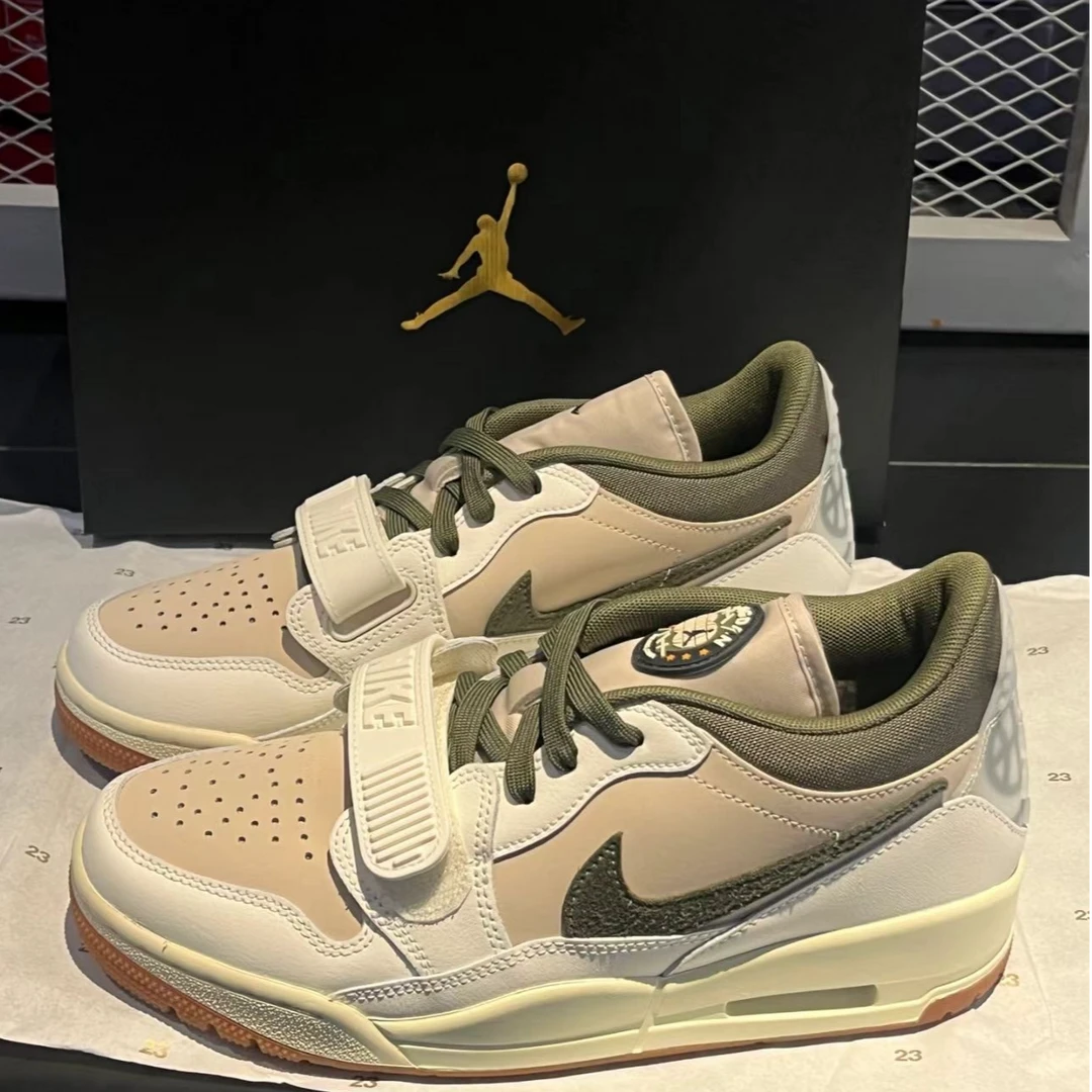 Air Jordan 312 男款低帮白绿运动篮球鞋复古休闲板鞋官方正品