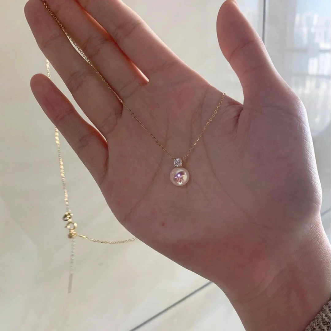 项链小众轻奢风金色时尚简约8mm小灯泡锁骨链ins百搭镶嵌经