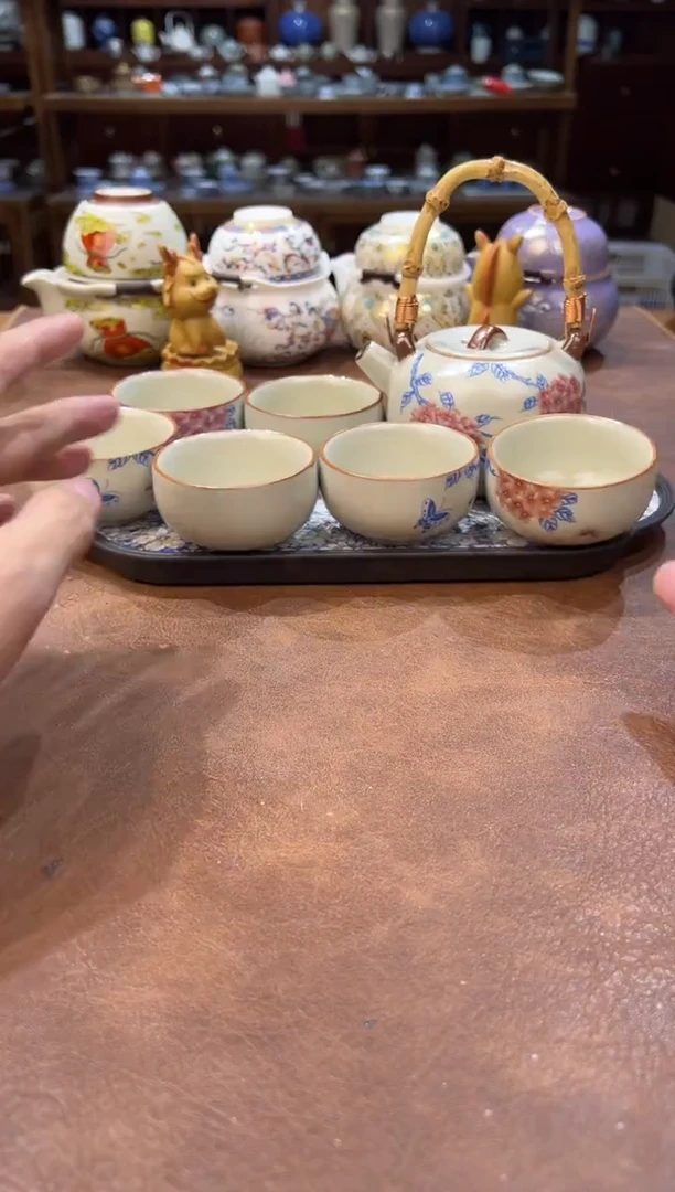 真的很便宜超好看会开片的旅行茶具