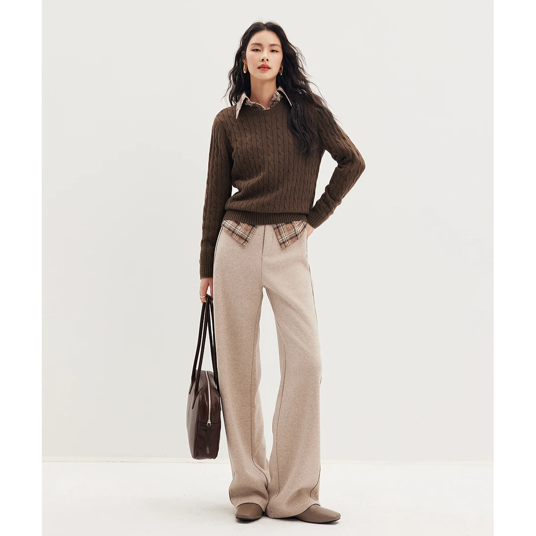 初棉毛呢节【普洱】羊毛兔毛绞花！圆领秋冬高质感毛衣 357635003