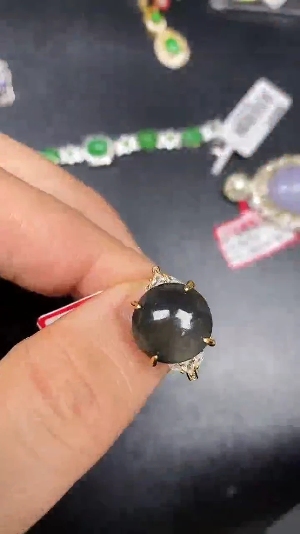 银S925镶嵌戒指翡翠2250