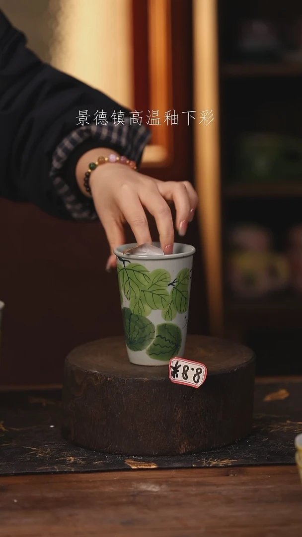 陶瓷景德镇高温釉下手绘陶瓷@L202@