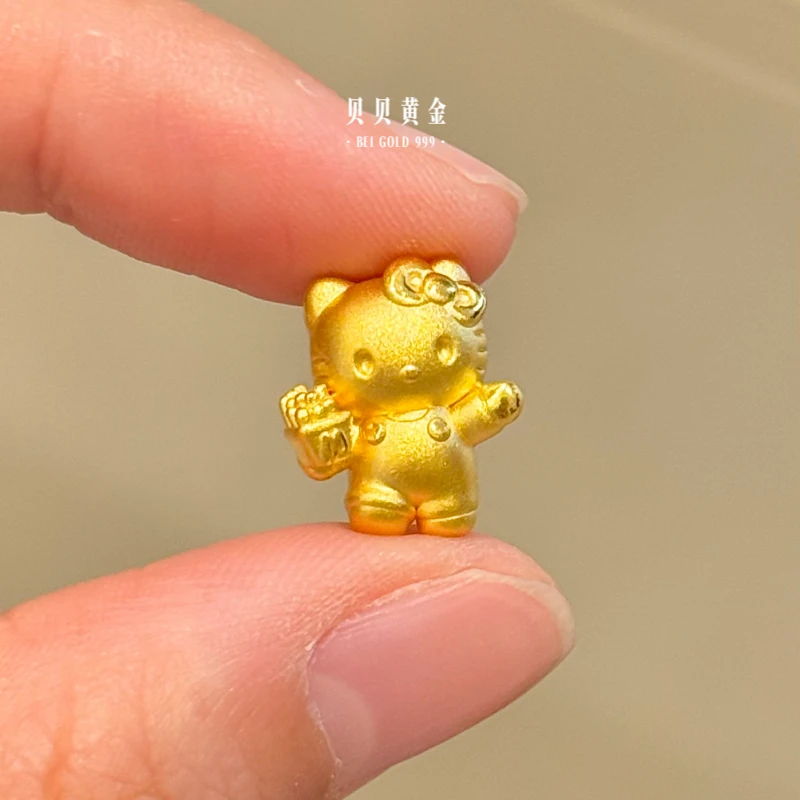 贝贝黄金 足金999 拿薯条kt 素金 转运珠 103