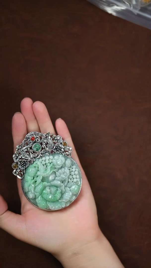 未镶嵌挂件翡翠闪购 牡丹花