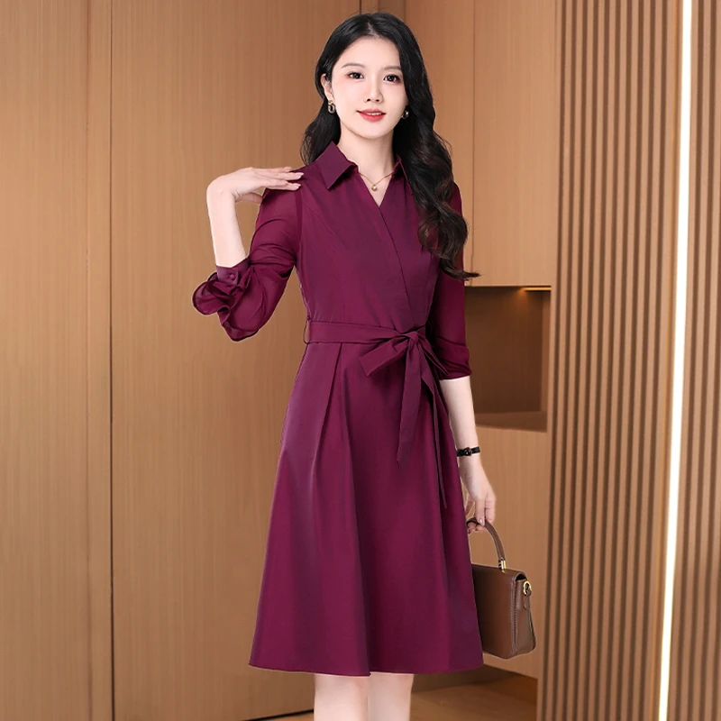 红色喜婆婆婚宴连衣裙女秋季时尚小个子爆妈妈装