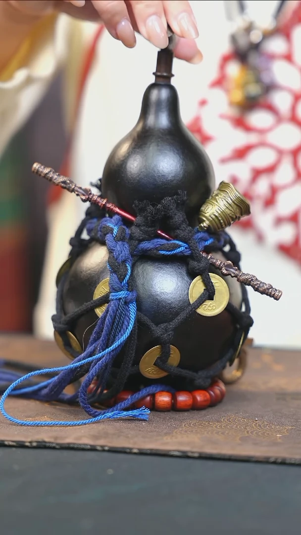 【闪购商品】DD139大漆酒葫芦不包手串及旋转底座