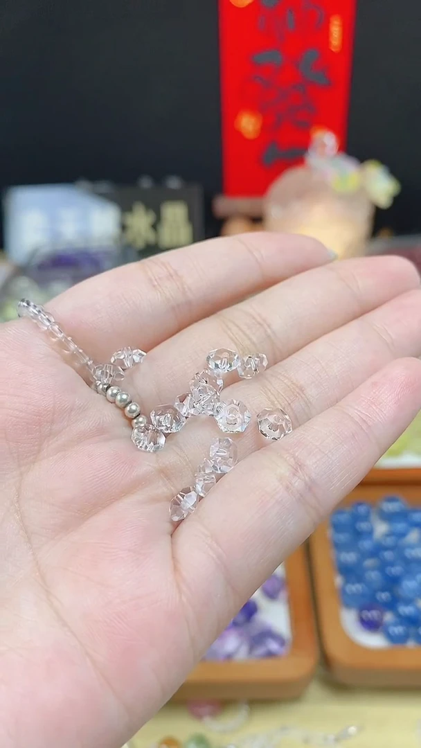 未镶嵌珠宝半成品水晶康*六角隔珠卡6mm两颗装