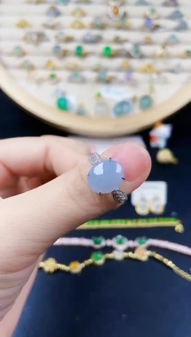 【闪购商品】翡翠戒指银S925镶嵌42425252