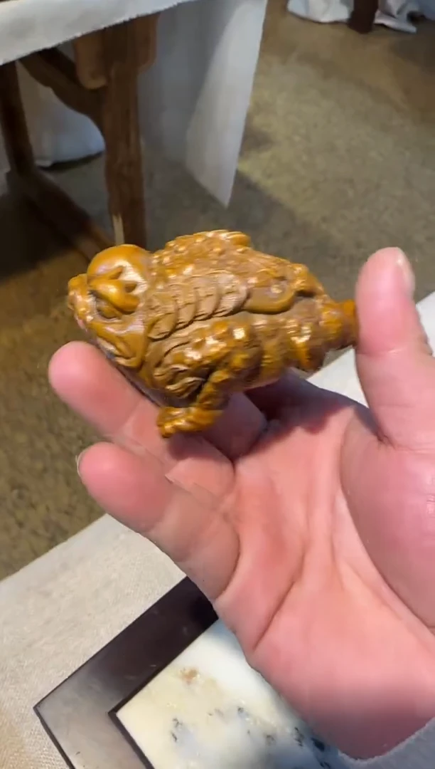 木小叶黄杨木  金蟾 摆件