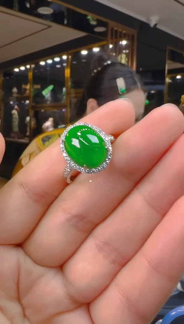 翡翠戒指银S925镶嵌021（多样性发其一）