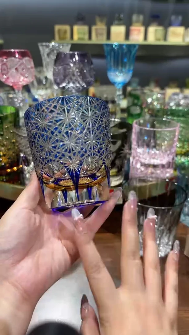 宽口款水晶玻璃向*瞧直播间活动单只 一等品蓝雏菊