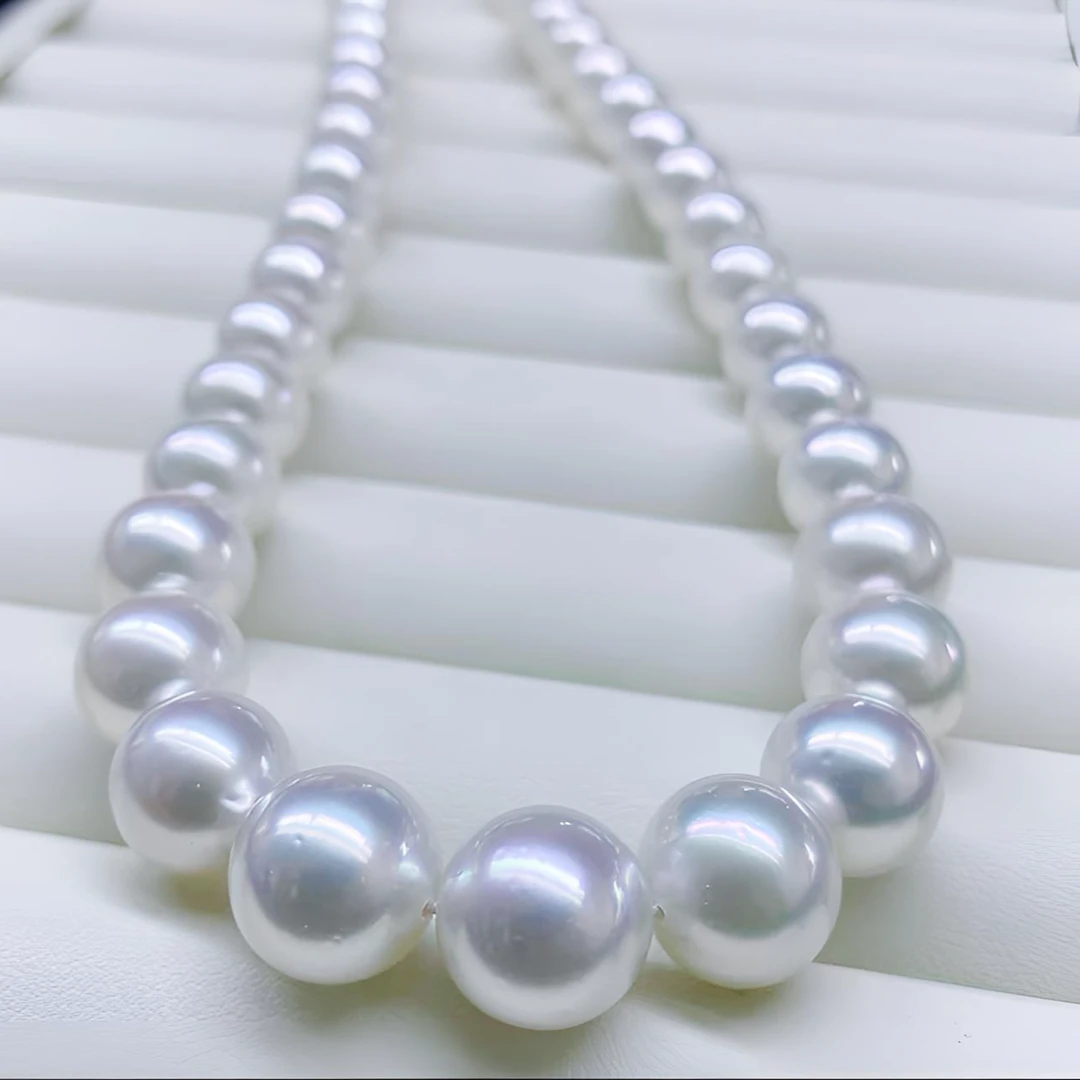 DF139 SS特选嫦娥无核白色传承大点位10-12mm珍珠项链（大证款）