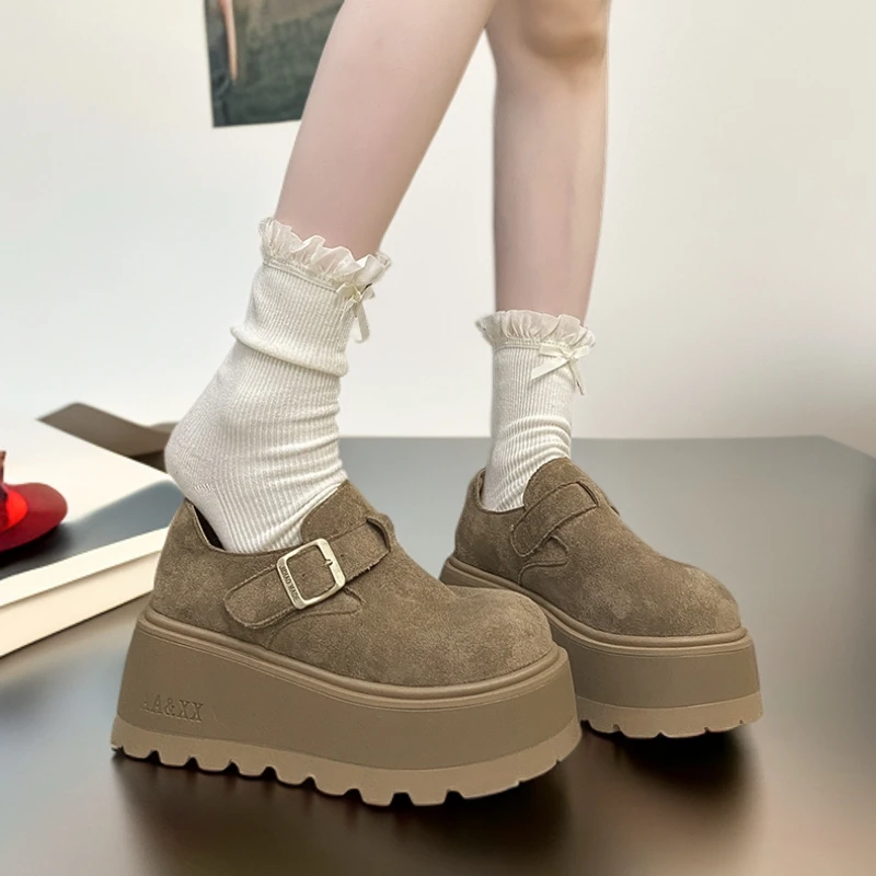 厚底增高小个子勃肯鞋女2025秋季新款大头一脚蹬百搭乐福鞋子单鞋