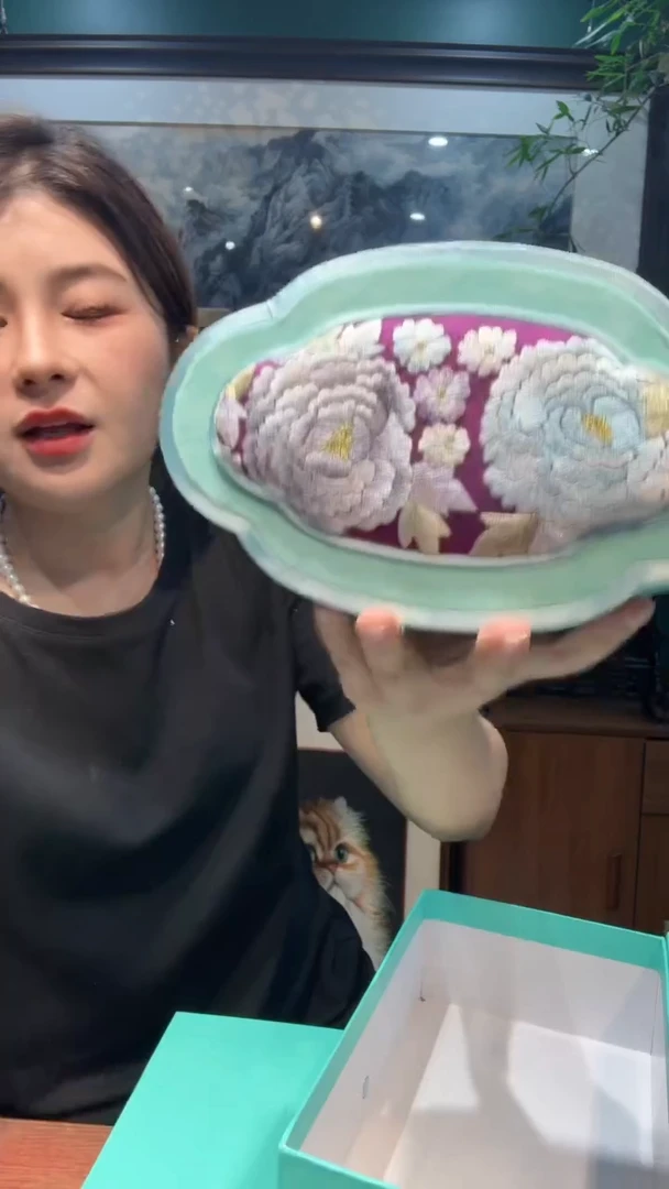 刺绣非遗苏绣手工刺绣双面绣真丝首饰盒
