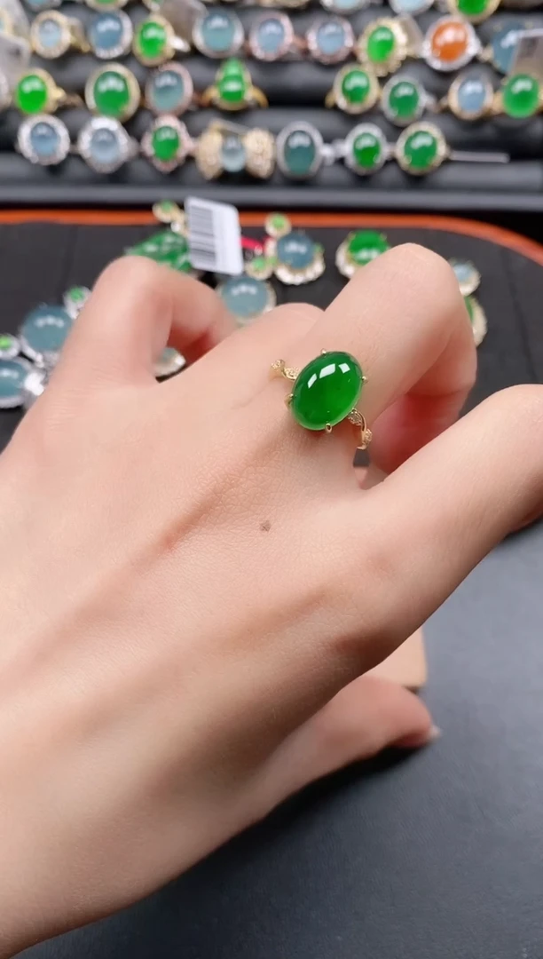 银S925镶嵌戒指翡翠111