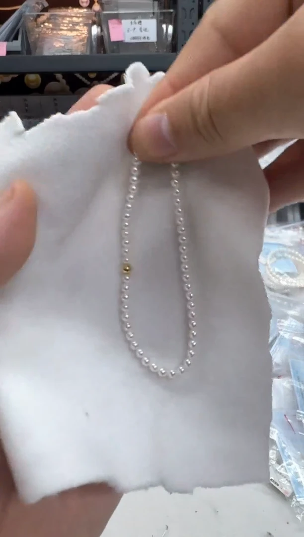 【闪购商品】淡水珍珠手链18K金镶嵌3-4mm