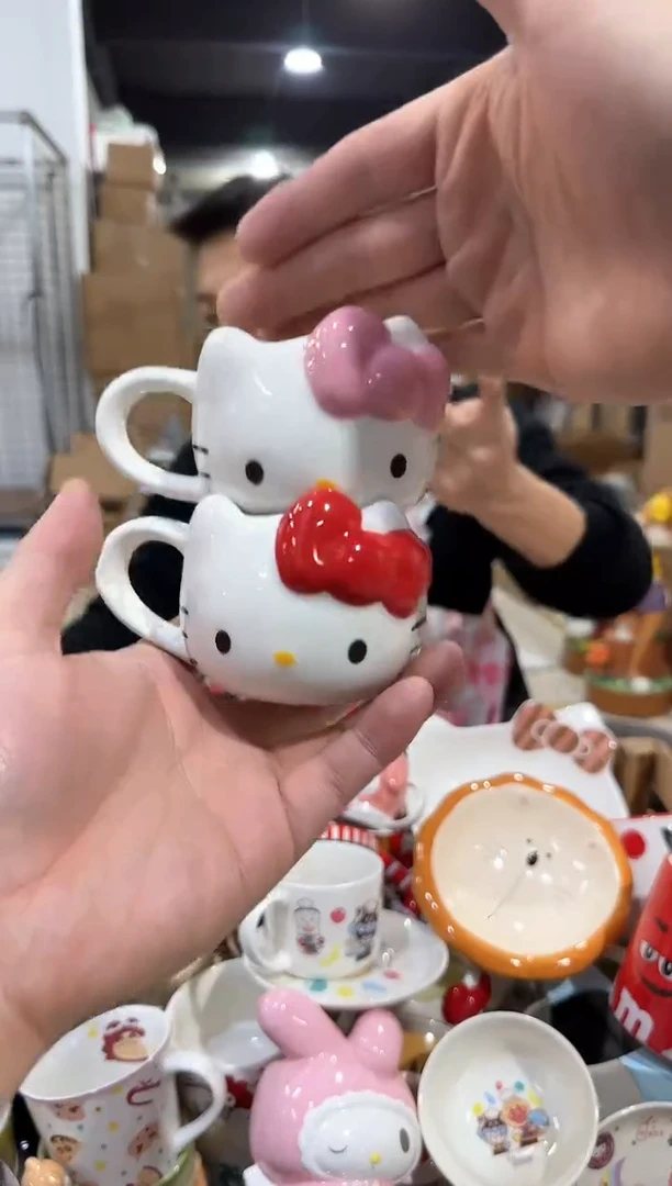 瓷片小号红色加粉色把手kt2件套