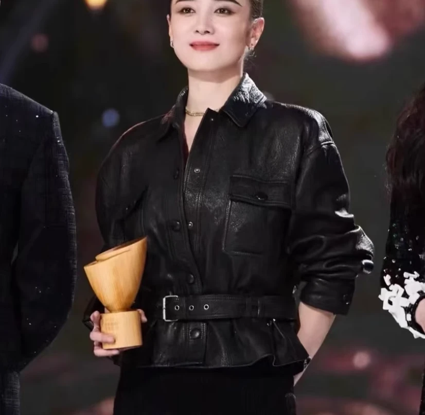 2025春宋佳同款真皮外套海宁绵羊皮收腰时尚女外套