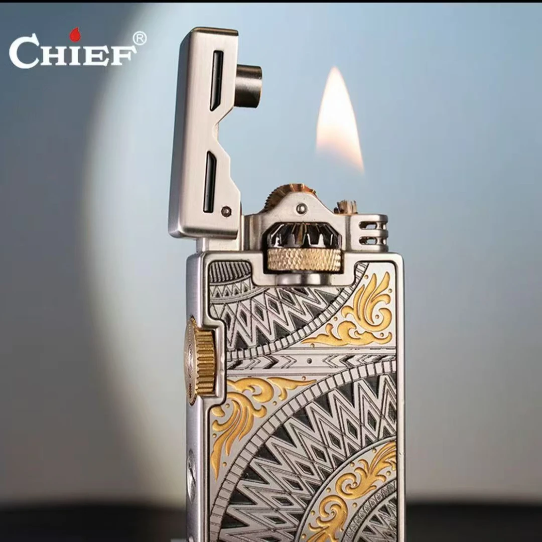 彼岸花曼陀罗元素打火机双齿轮联动机械感个性火机