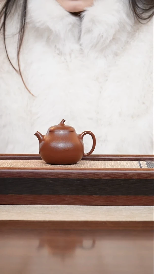 紫泥茄瓜130cc宜兴手工紫砂壶