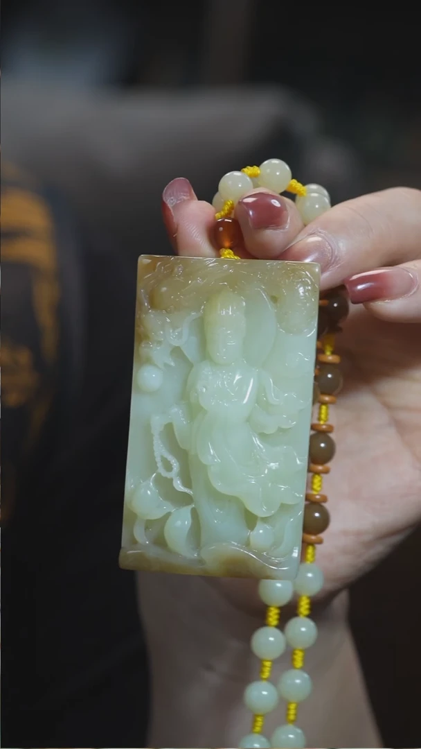 颈饰未镶嵌和田玉观音