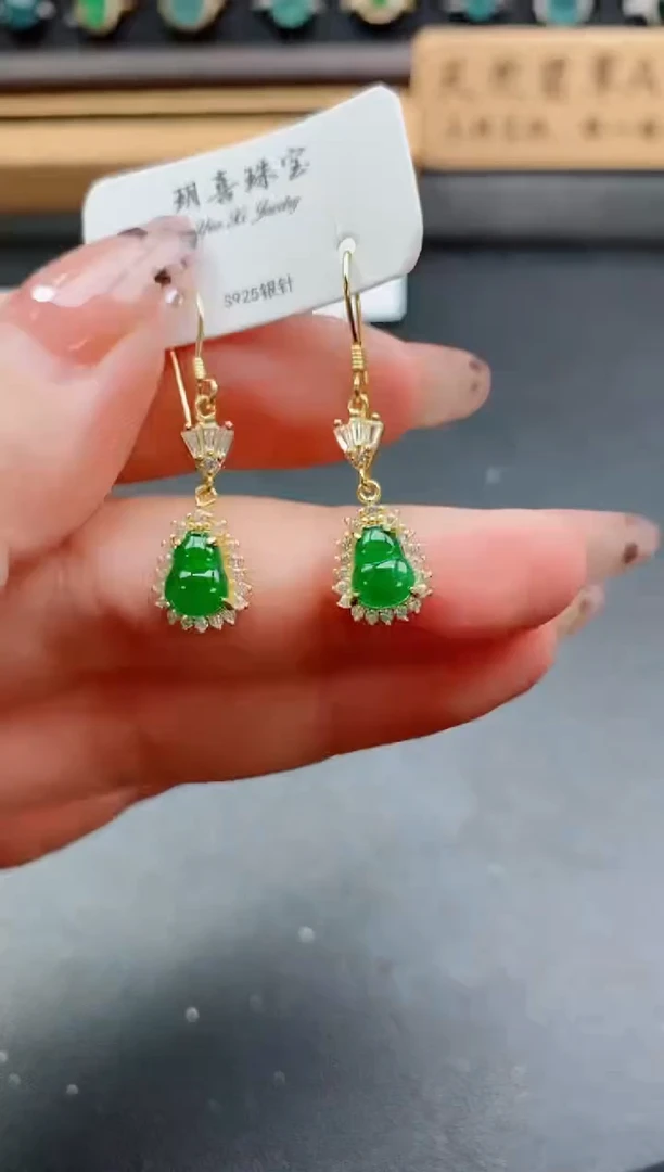 银S925镶嵌戒指翡翠1