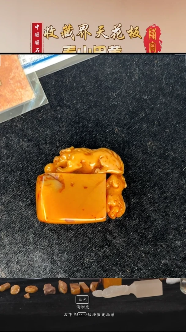 田黄石B****Y寿山田黄金包银母子兽